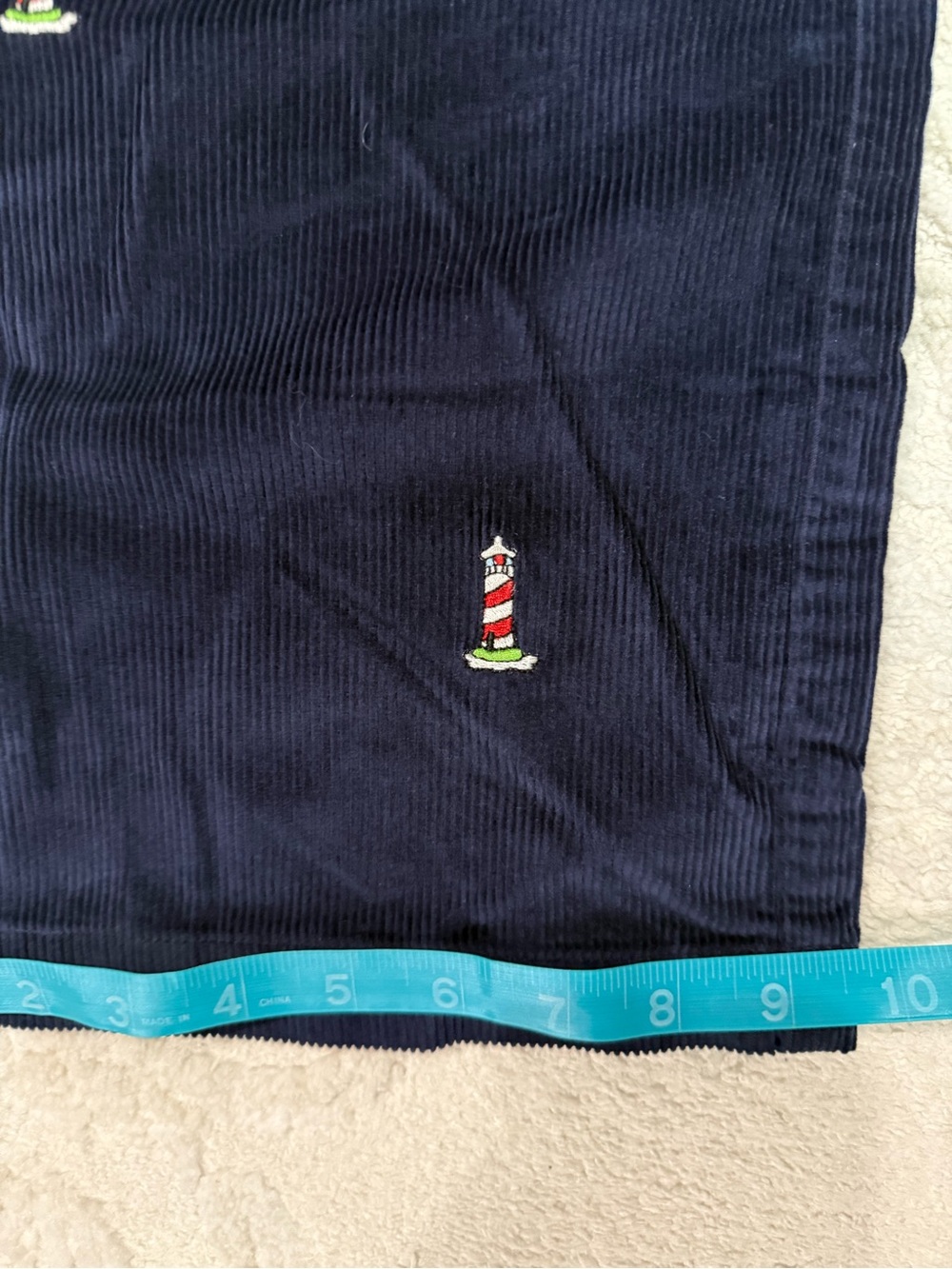 Vineyard Vines Corduroy Pants 35x30 Navy Embroidered Lighthouse Boat Preppy - Picture 6 of 7